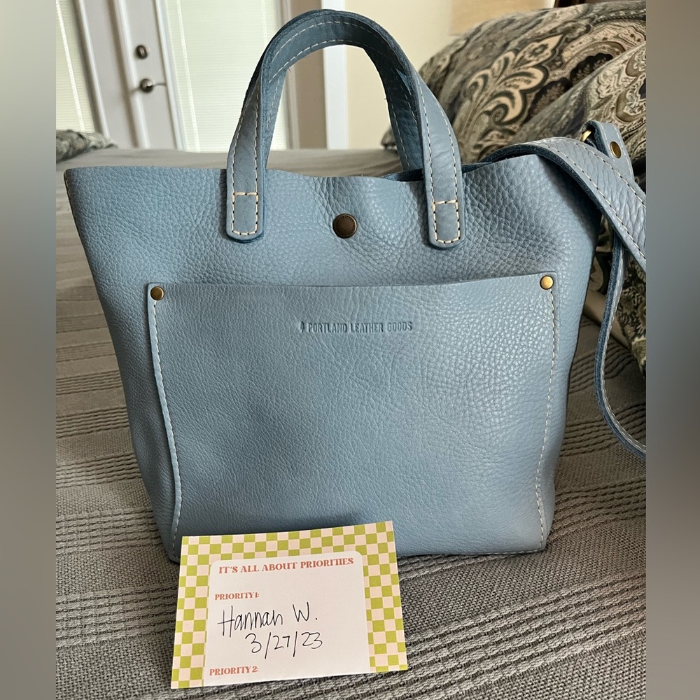 Portland Leather Goods Mini Crossbody Tote in Dream